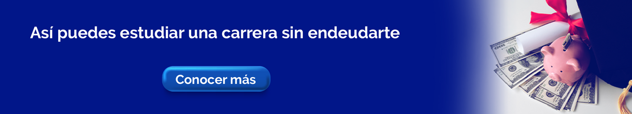  Imagen de alcancía en forma de cerdito con billetes, representando el ahorro para estudiar una carrera sin endeudarse.